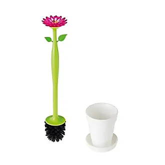 Vigar Flower Power Dish Brush With Holder Pink