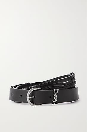 Saint Laurent monogram embossed square buckle lambskin leather belt size  95cm