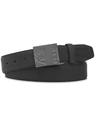 Philipp Plein logo-buckle leather belt - Black