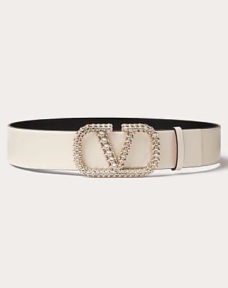 Reversible Vlogo Signature Belt In Glossy Calfskin 40 Mm for Woman in  Smokey Beige/black