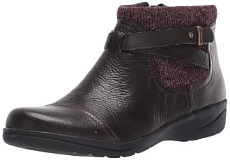 Clarks Womens Cheyn Kisha Ankle Boot, Dark Brown Tumbled Leather/Textile, 5.5 M US