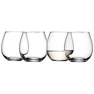 Elixir Glassware Stemless Martini Glasses Set of 4 - Hand Blown Crystal  Martini Glasses - Elegant Cocktail Glasses for Bar - 9oz, Clear 
