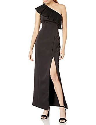 Keepsake the Label Womens Clarity One Shoulder Column Gown with Slit, Black, X-Small