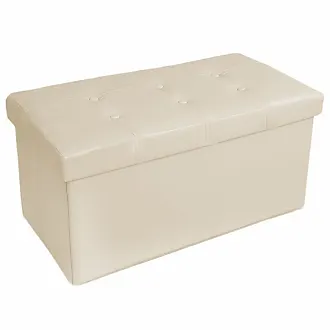 Pouf Contenitore/Cassapanca in Velluto (color Bianco) 80x40