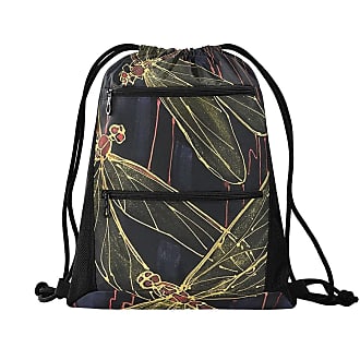 Drawstring Backpack Multicolor Dragonfly Gym Bag 