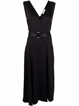 Calvin Klein belted waist wrap dress - women - Viscose - 40 - Black