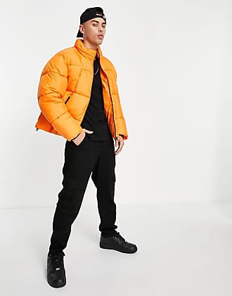 Topman quilted puffer jacket in orange - ORANGE