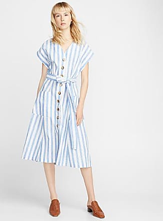 Icone Twin stripe linen dress