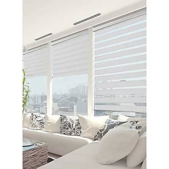 W45 x H185cm Charcoal Grey MADECOSTORE Easy Double Roller Blind Day / Night With Or Without Drilling