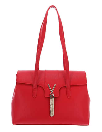 Valentino Rosier Red Ruffled Leather Tote