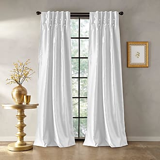 White GGee Di Moda Ruffle Curtains Rod Pocket Window with Curtains 60Wx63L 