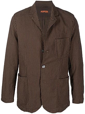 Aspesi stripe-print buttoned-up blazer - men - Cotton - L - Brown