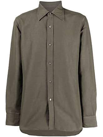 Tom Ford long-sleeve shirt - men - Linen/Flax/Cotton - 40 - Green