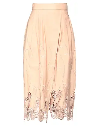 LACE MIDI SKIRT - Beige-pink