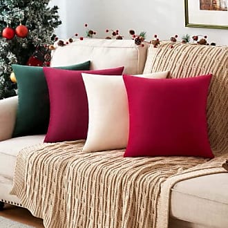 miulee MIULEE Christmas Set of 2 Scottish Tartan Plaid Throw Pillow Covers  Farmhouse Classic Decorative Square Cushion Cases for Decor