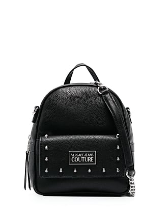 Versace Jeans Couture logo-plaque Faux-Leather Backpack - Black