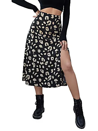  Floerns Women's Boho Floral High Waist Split A Line Midi Skirt  Black Disty Floral XS : Clothing, Shoes & Jewelry