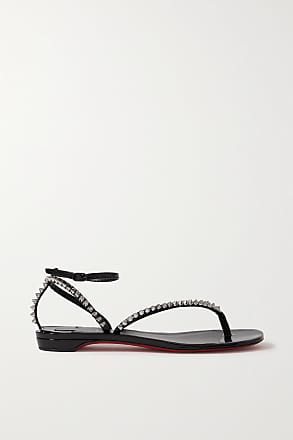 Christian Louboutin Loubi Flip Spiked Rubber Flip Flops - Women - Black Sandals - IT36