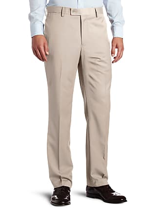 Louis Raphael Mens Herringbone Modern-Fit Flat-Front Dress Pant, Stone, 33x30