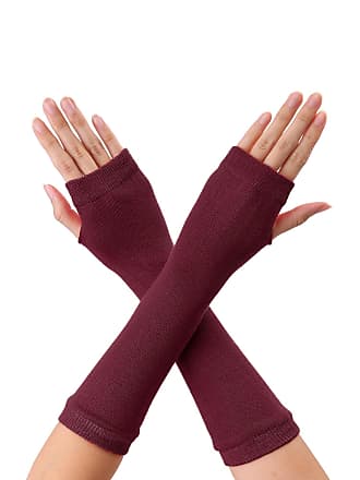 CAVIVI Women Arm Gloves Fingerless Gloves Ladies Winter Warm Wrists Mittens Middle Long Knitted Fingerless Gloves Daily Stylish Girls,black 