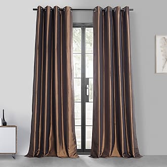 CORDWOOD Unlined Curtain Panel Pair by IHF 72"Wx63"L Stripes Brown Tan 