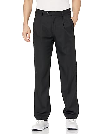 Louis Raphael Mens Pleated Performance Soil Wicking Golf Pant, Black, 34W X 34L