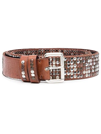 Golden Goose - Houston Belt in Brown Braided Leather, Man, Size: 90