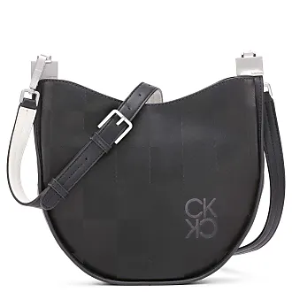 Calvin Klein Fay North/South Small Crossbody, Almond/Taupe/Bloodstone  Logo,One Size: Handbags