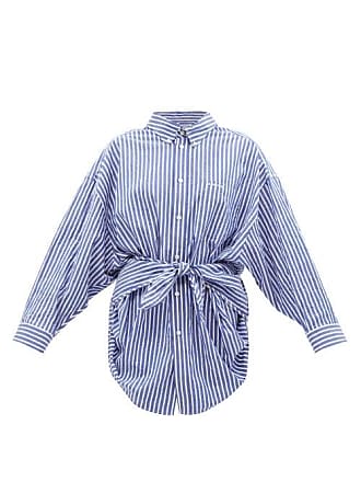 BALENCIAGA Swing tie-detailed printed silk-satin shirt