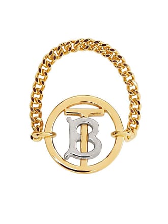Burberrys Vintage Embossed Brass Key Ring