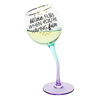 Tipsy Wine Glasses Set of 2 Glasses Unique Fun Gift Party 10 oz