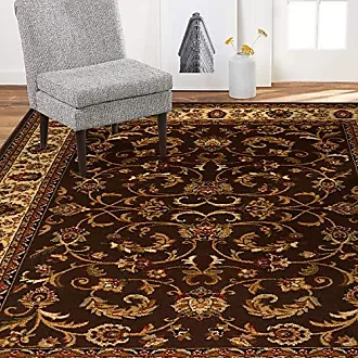 Home Dynamix Tribeca Brown/Red 5 ft. 2 in. Round Area Rug