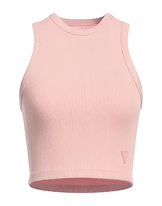 GUESS Women's Sleeveless Tori with Lace Seamless Top, Calm Pink at   Women's Clothing store