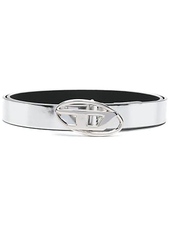 Diesel 'OVAL D LOGO B-1DR' Wide Belt With Logo Women'S Silver for Women