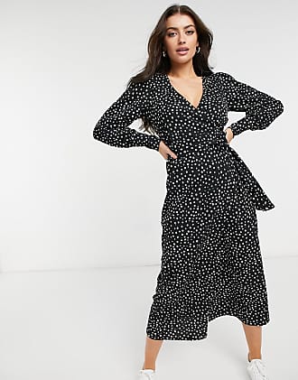 river island black spot dress