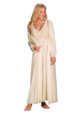 Shadowline Silhouette Gown and Peignoir Set (51737), Ivory, 1X