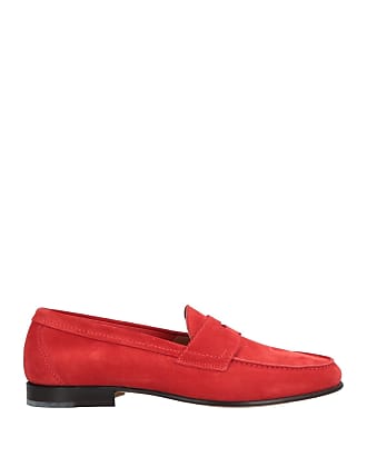 Moreschi Mokassin in Rot Damen Schuhe Flache Schuhe Mokassins und Slipper 