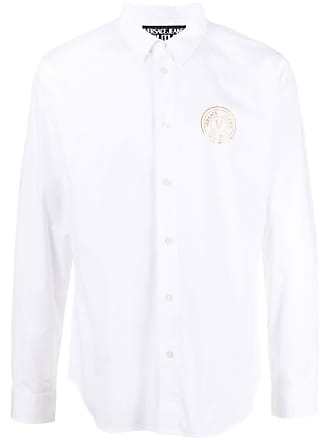 Versace Jeans Couture logo-print slim-fit shirt - men - Cotton/Spandex/Elastane - 46 - White