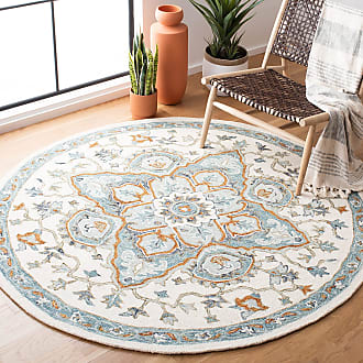 Safavieh Mosaic Collection MOS163A Hand-Knotted Premium Wool & Viscose Area Rug 5' x 8' Beige Blue 