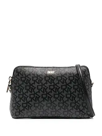 DKNY Delphine Double Zip Crossbody, Black/Gold: Handbags