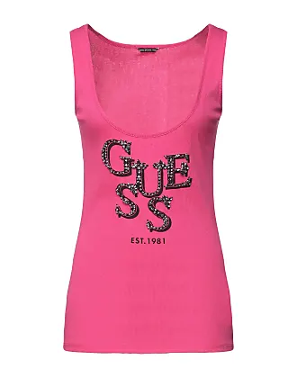 GUESS Women's Sleeveless Tori with Lace Seamless Top, Calm Pink at   Women's Clothing store