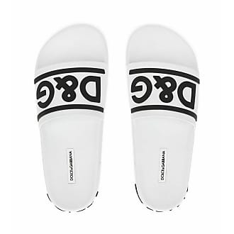 Slides Dolce & Gabbana en coloris Blanc Femme Chaussures Chaussures plates Sandales et claquettes 