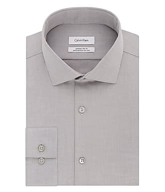 Calvin Klein Mens Dress Shirt Xtreme Slim Fit Non Iron Herringbone