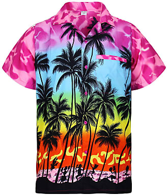 V.H.O. Funky Hawaiian Shirt, Beach, Eclectic Pink, XXL