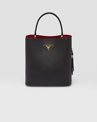 Prada Medium Saffiano and Crocodile-Embossed Leather Panier Bag