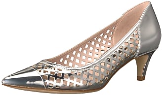 Nine West Womens QUANESSA Synthetic Pump, Silver, 5