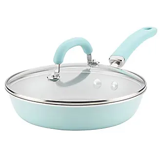 Rachael Ray Brights Deep Nonstick Frying Pan / Fry Pan / Skillet - 9.5  Inch, Marine Blue