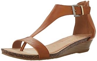 Kenneth Cole Reaction Womens Great Gal T-Strap Wedge Sandal, Toffee, 8.5 M US