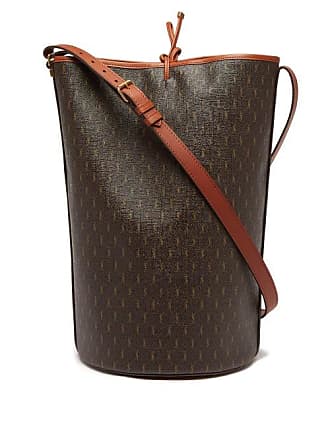 Le Monogramme leather-trimmed printed coated-canvas bucket bag