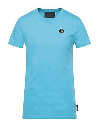 Philipp Plein - T-Shirt Round Neck SS Paisley Teddy Bear - White / Light Blue